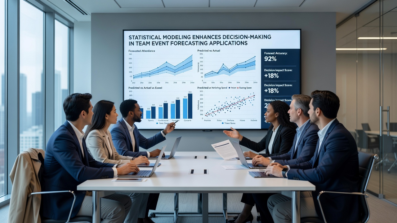 Datenvisualisierung zeigt Prognosemodelle für Team-Events